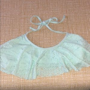 Teal Ruffle Bikini Top